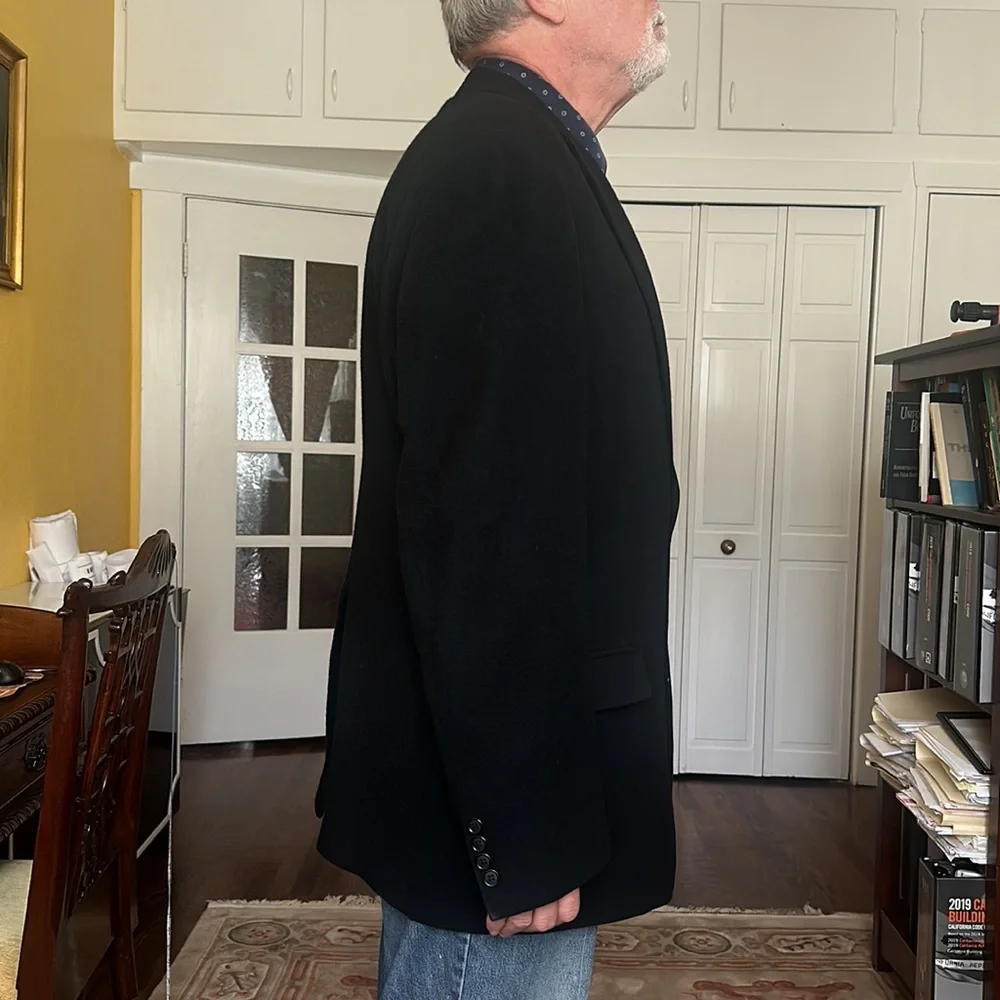 Botany 100% Camel Hair Wool Black Sportscoat Blazer size 46L